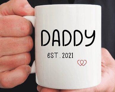New Dad Est (Year) Mug New Dad Gift New Baby Baby Shower Fathers Day Matching