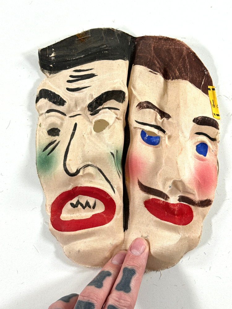 Antique 20s 30s Halloween Gauze face mask costume Jekyll Hyde COOPER rare