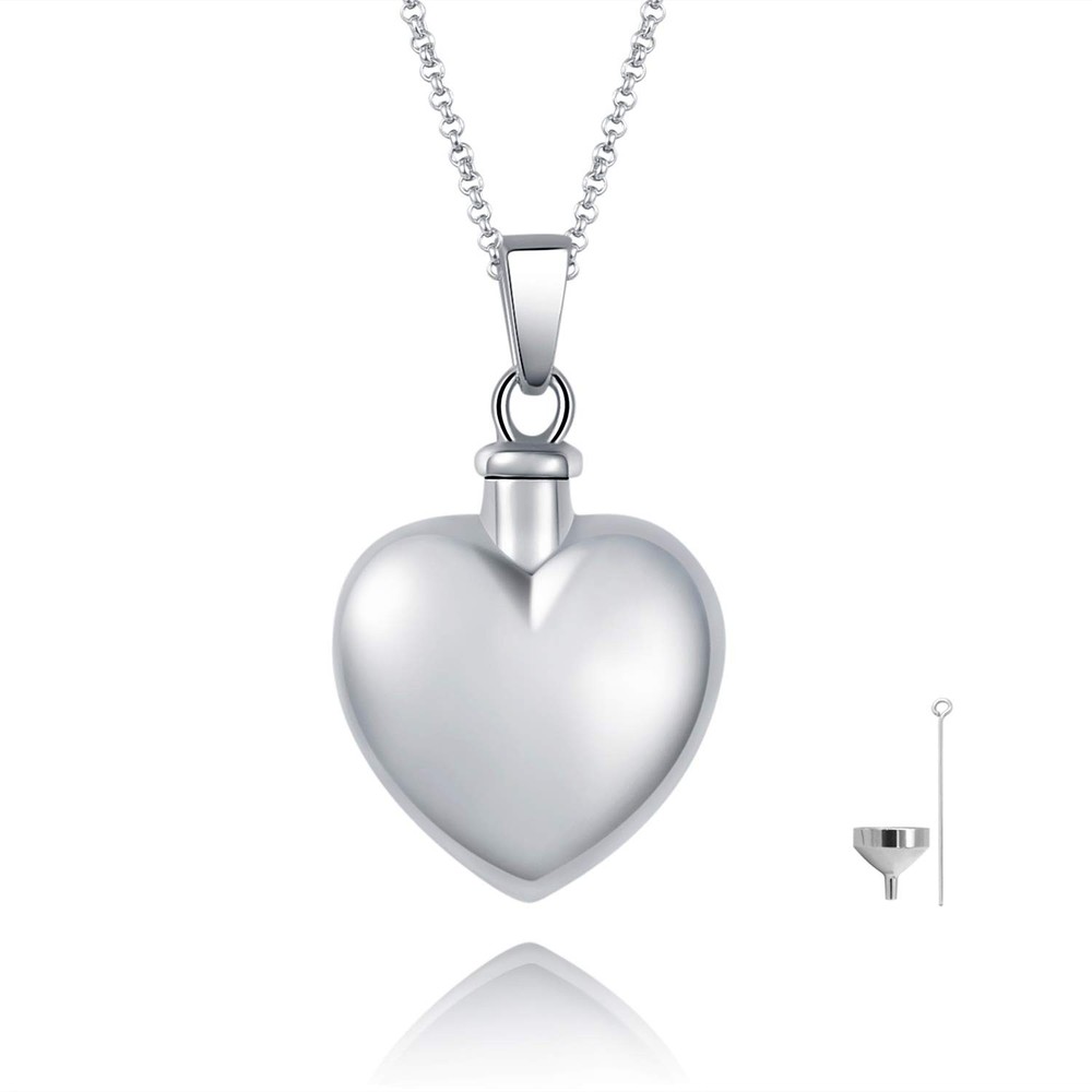 Sterling Silver Heart Cremation Jewelry Memorial Keepsake for Ashes