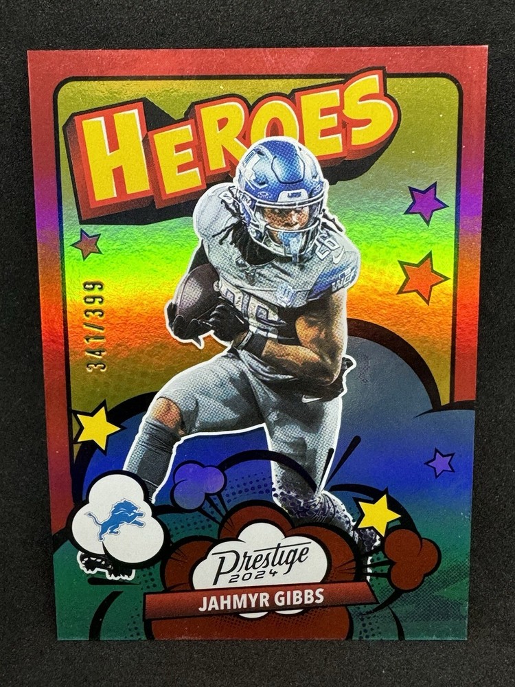 2024 Prestige Jahmyr Gibbs Heroes Insert #3 Red Xtra Points /399 Detroit Lions