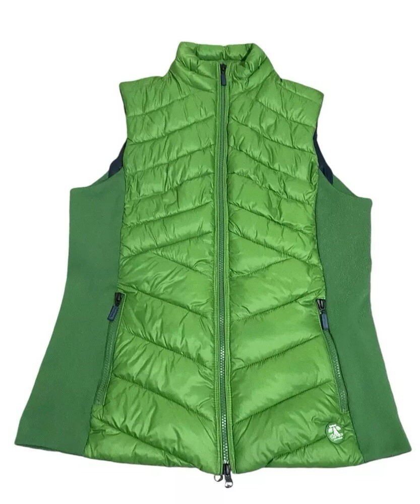 Ladies Barbour Quilted Green Waistcoat Jacket Pebble gilet UK 12 Side Stretch