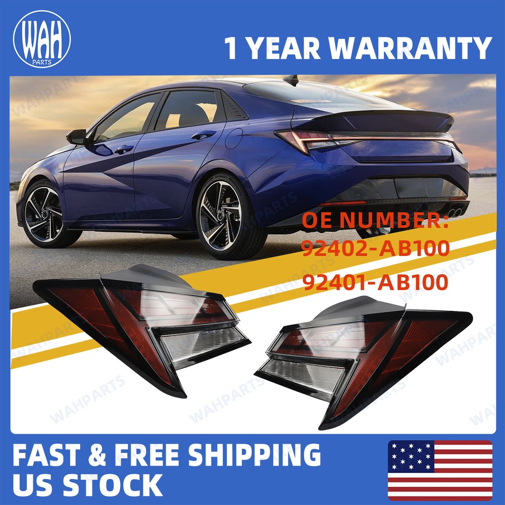 For 2021-2024 Hyundai Elantra Pair LED Tail Light Left & Right Brake Lamp Outer