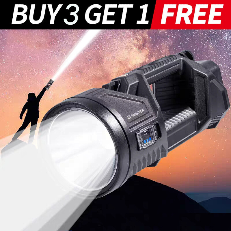 LED Rechargeable Solar/USB Super Bright Portable Handheld Spotlight Flashlight