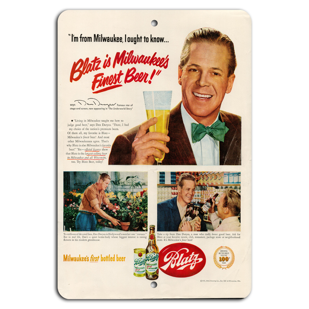 Vintage Blatz Beer Milwaukee Retro Bar Decor Ad