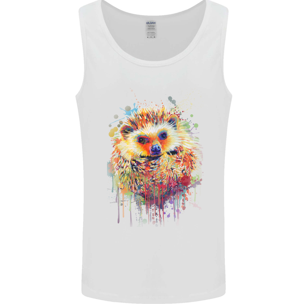 Men's Watercolor Hedgehog Graphic Vest Tank Top  