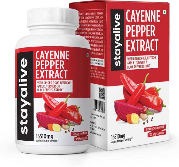 Powerful Cayenne Ginger Garlic Turmeric Beetroot Supplement 8000mg