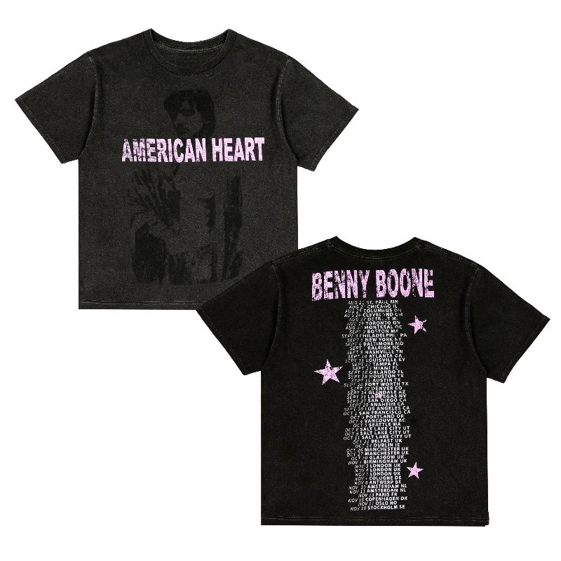 Benson Boone American Heart Tour 2025 Merch T-shirt 2 sided