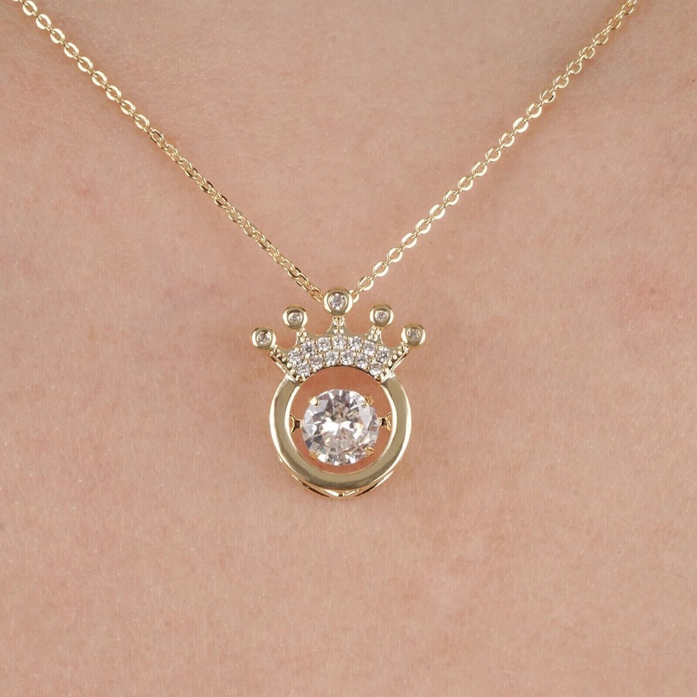 2Ct Round Cut Simulated Diamond Women's Charm Pendant In 14K Yellow Gold Plated