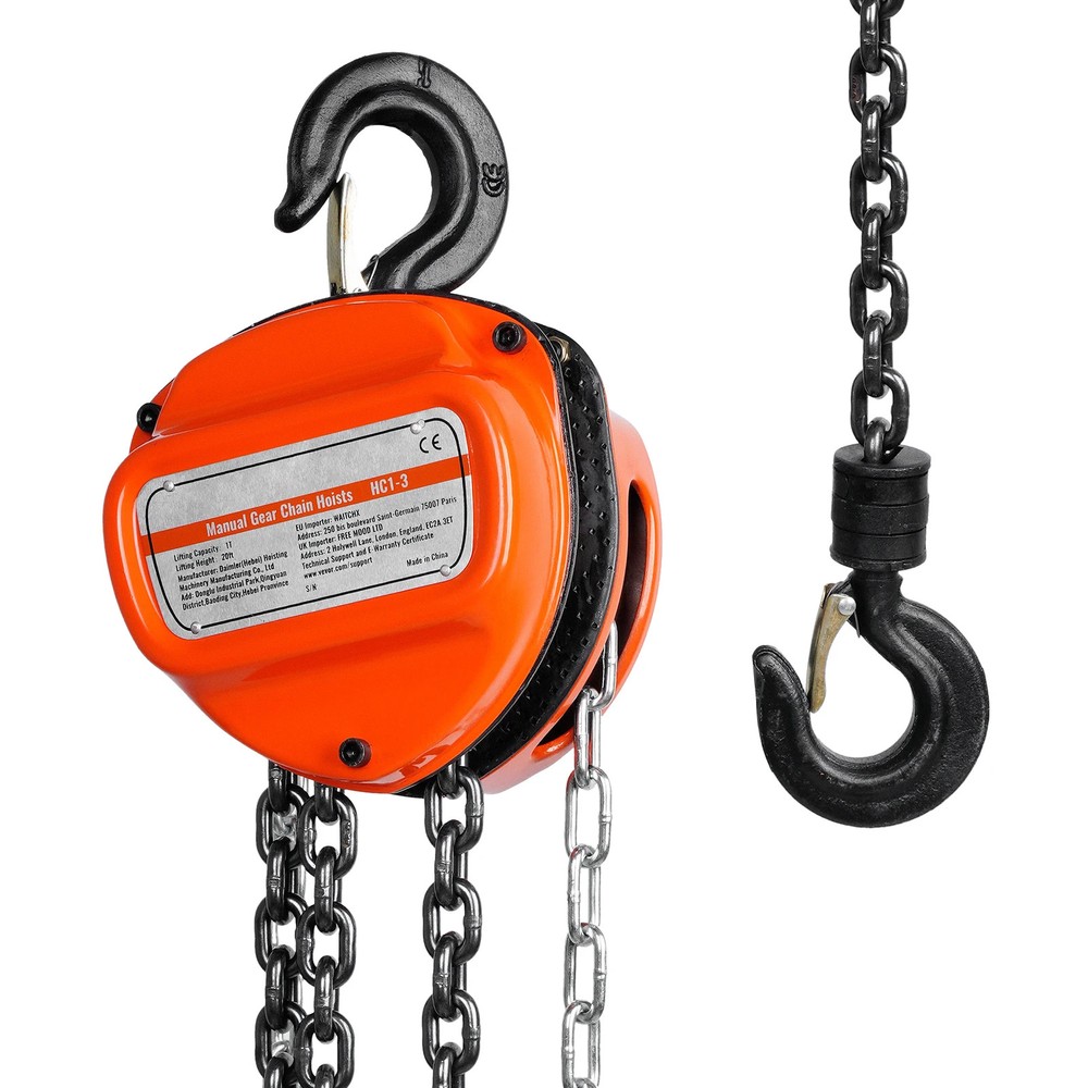 Chain Hoist Galvanized Carbon Steel with Double-Pawl Brake, Auto Chain Leading