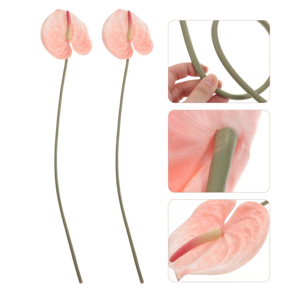 2 Pcs Simulated Plant Home Decor Artificial Plants Faux Lily Flowers Bride