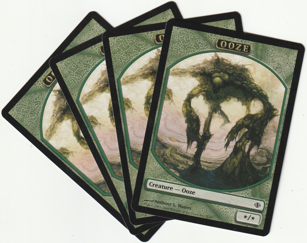 MTG Ooze Green Creature Tokens Playset of 4 for Magic the Gathering  