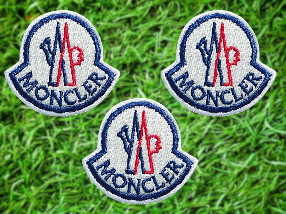 3 piece monogram of moncler logo Embroidered patch iron on ,sew on sport patches
