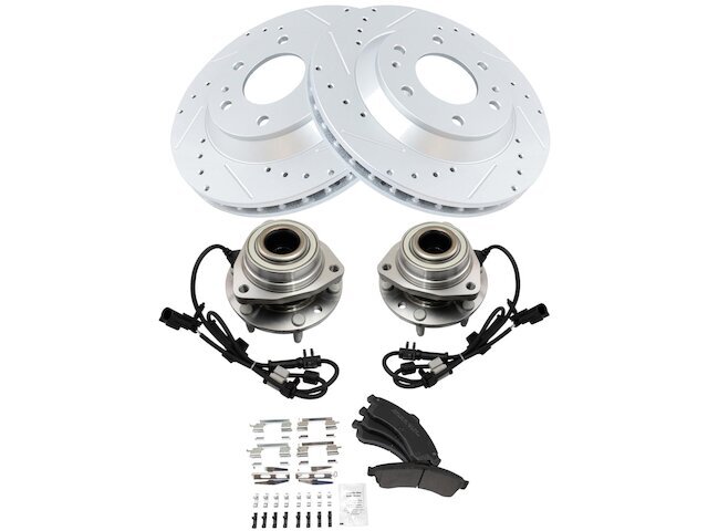 Front Brake Pad and Rotor and Wheel Hub Kit fits Isuzu Ascender 2004-2005 33WKTK