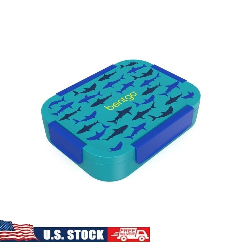 Kids Leak Proof Lunch Box Shark Bento Snap Go Microwave Dishwasher Safe Plastic