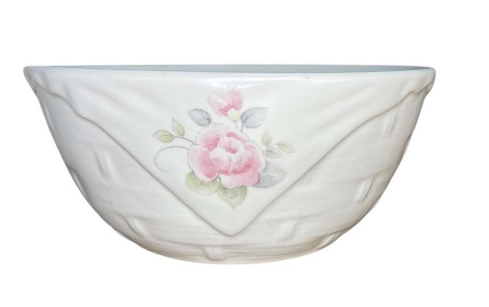 Pfaltzgraff Tea Rose Basket Weave 7.25 Inch Serving Bowl  