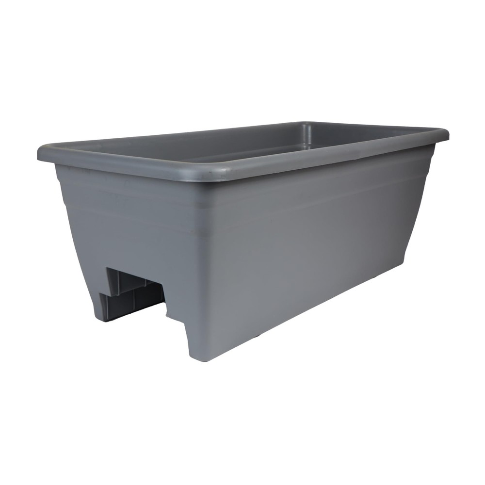 24 Inch Deck Railing Planter Box – Lightweight Weatherproof Plastic Garden Decor