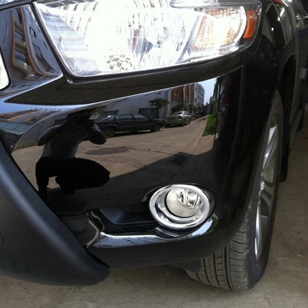 For Toyota Highlander 2007-2010 Chrome Front Fog Light Lamp Cover Trim Moulding