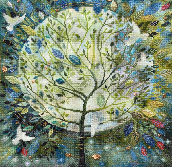 Cross stitch kit - World Tree 30x33cm White Aida 14ct needlepoint kit