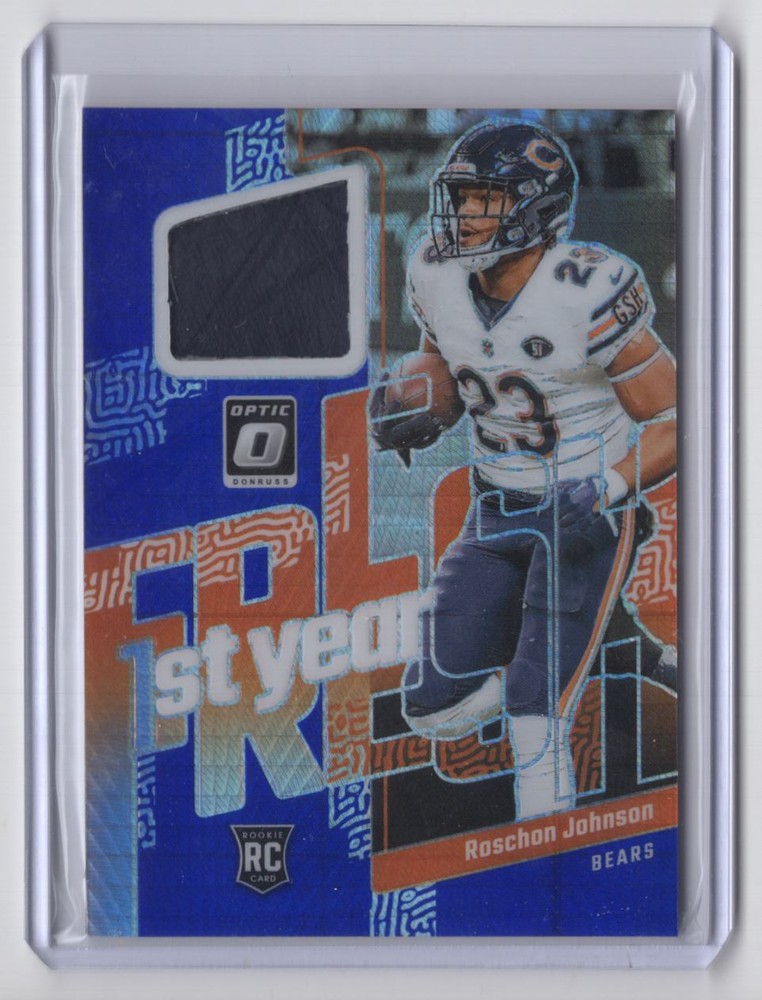 2023 Donruss Optic 1st Year Fresh Blue Hyper Roschon Johnson Rookie Patch