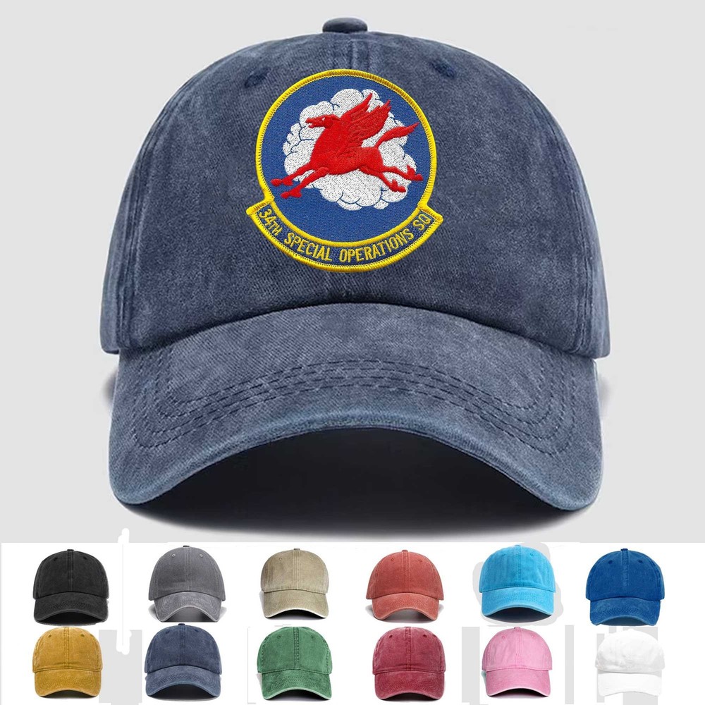 Custom Embroidered Hat 34th Special Operations Squadron, Veteran Cap, Gift Idea