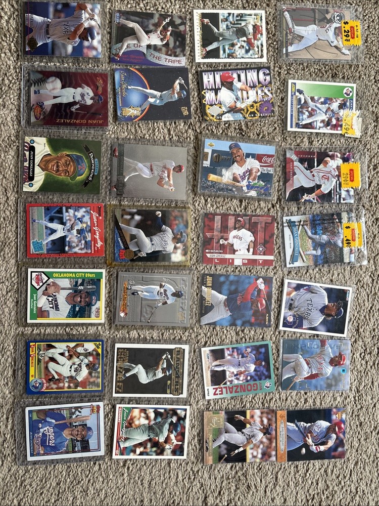 Lot Of 28 Unique Juan Gonzalez Baseball Cards, Including Rare Rookies!