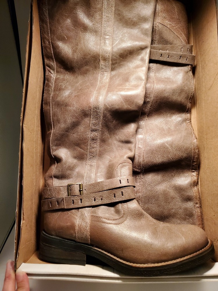 Steve Madden Crackled Leather Knee-Hi Riding Boots Women’s Size US 11