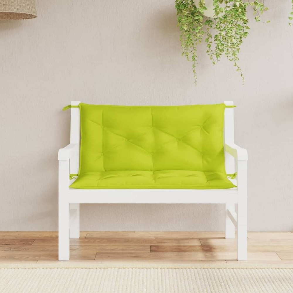 Bright green garden bench cushion set of 2 for outdoor comfort