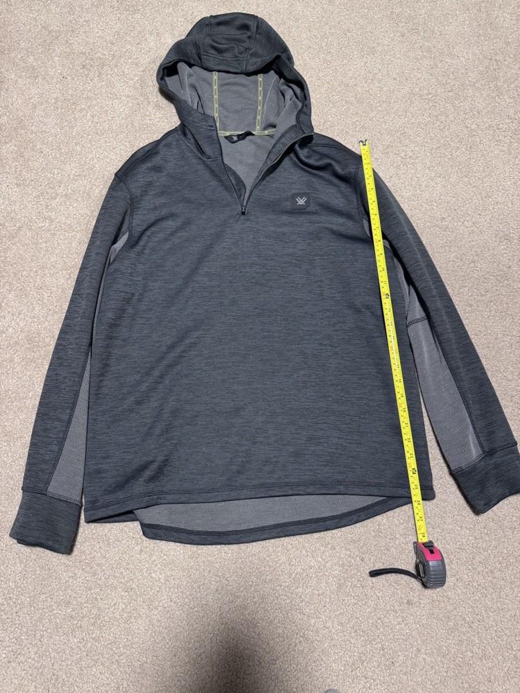 VORTEX Men's Frontier Limits 1/4 Zip Grey Heather Hoodie XL