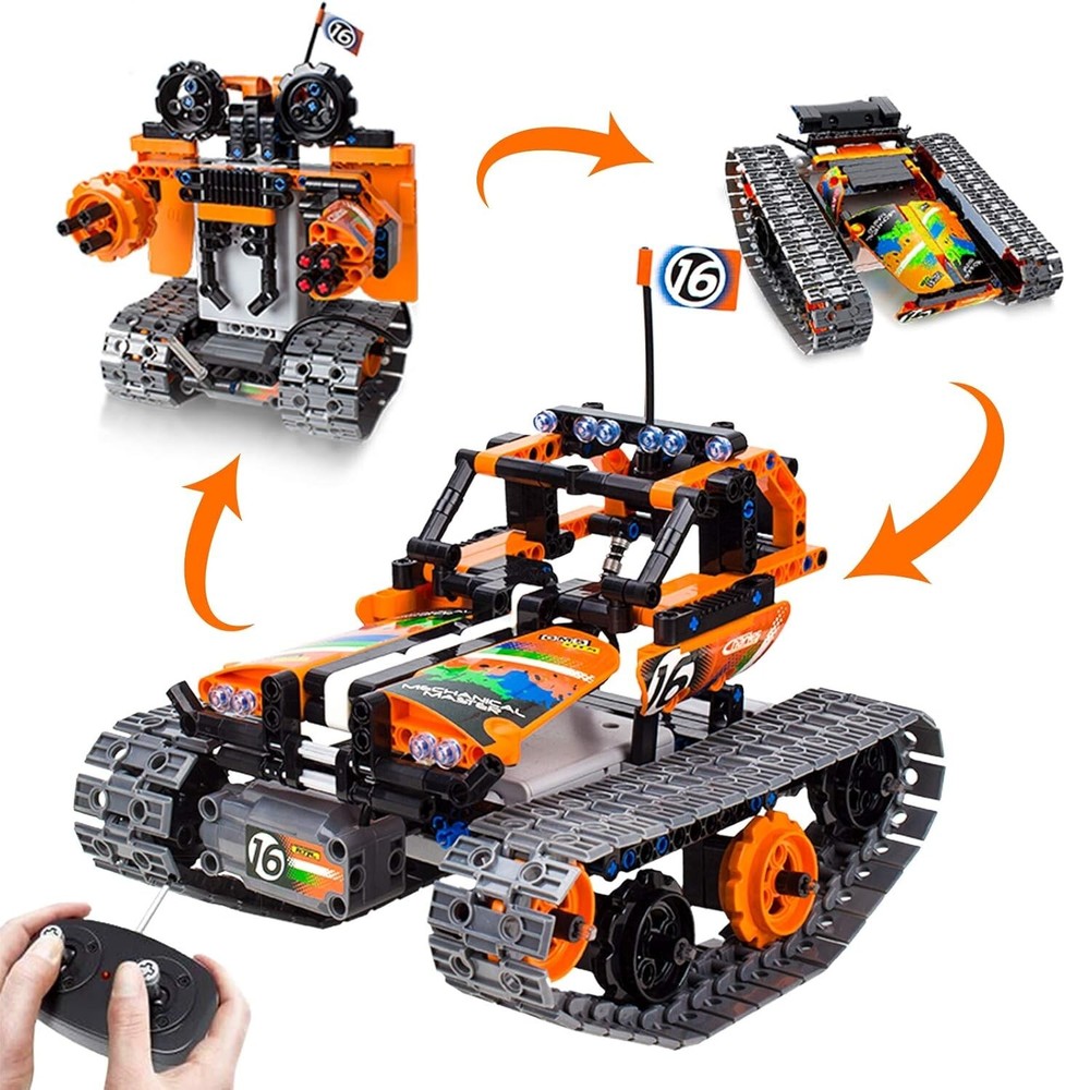 Rechargeable RC Racer Toy Set - 3 Models: Car, Robot, Tank for Ages 8-14