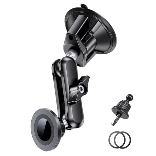 Magnetic Car Phone Holder [3-in-1] for Dashboard, Windshield & Vent, with