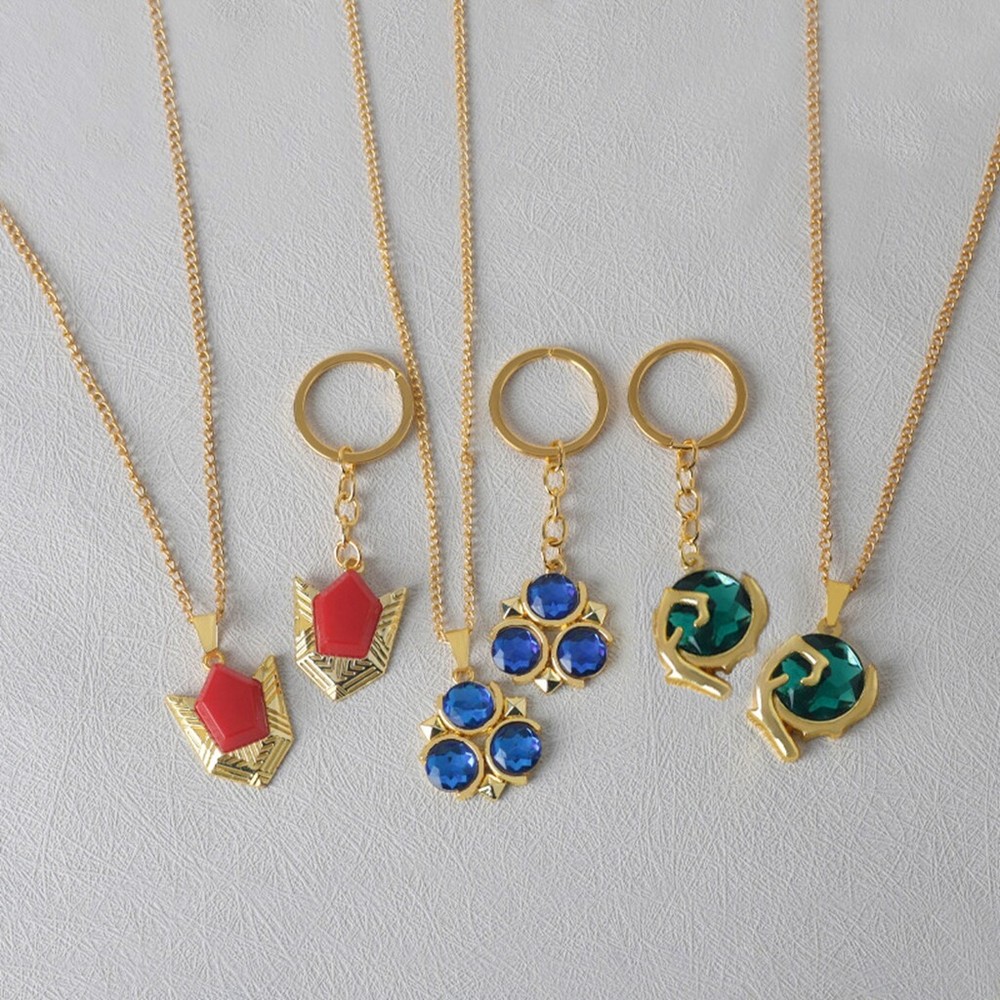 Anime Zelda Gemstone Keychain Pendant Necklace Geometry Decoration