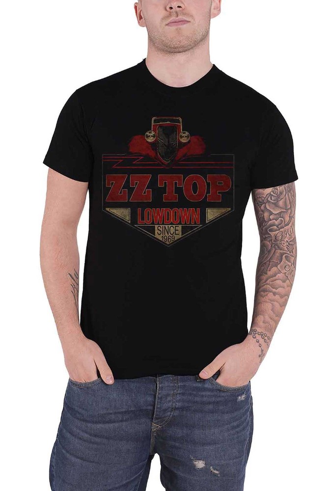 ZZ Top Lowdown Band Logo Official Men's Black T-Shirt