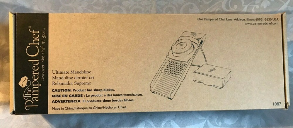 Pampered Chef White Mandoline Food Slicer Model 1087