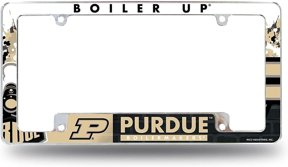 Purdue Boilermakers Metal License Plate Frame Tag Cover All Over Design...