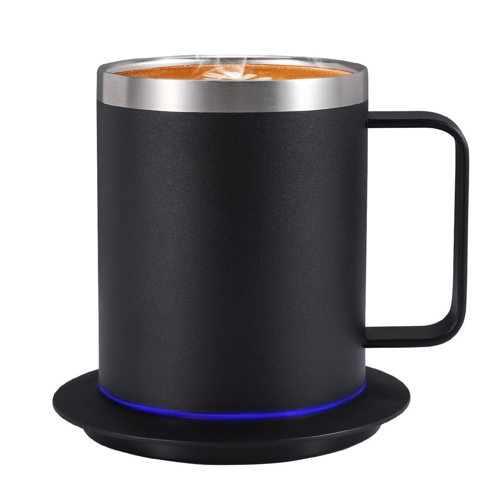 Smart Electric Heated Mug with 10Hrs Auto Shut Off, Coffee Warmer with Mug Se...