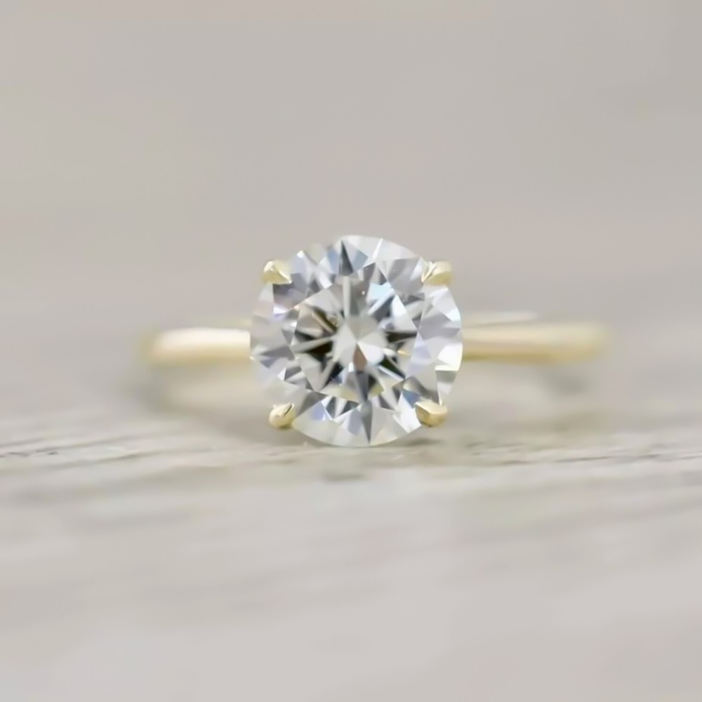 3.4ct Certified White Diamond VS1 Ring 925 Silver For Anniversary Gift