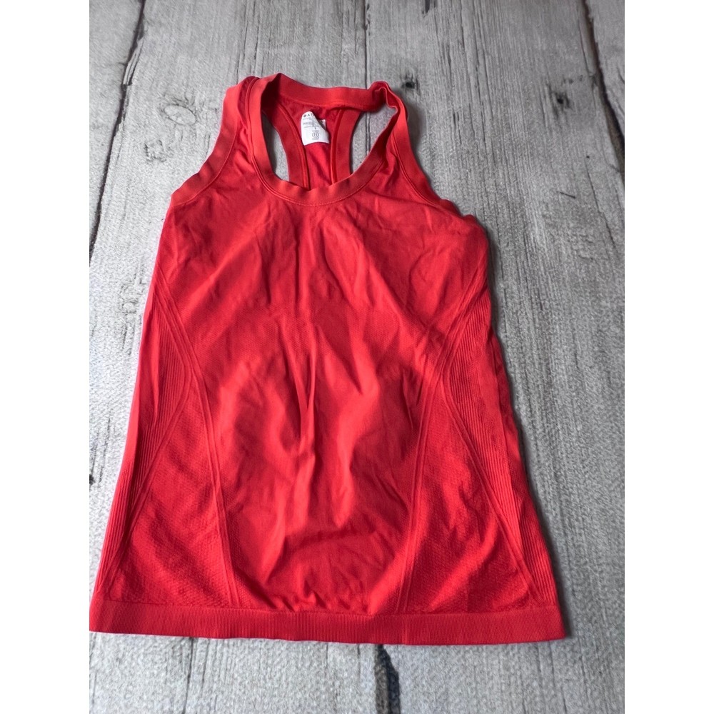 Athleta Momentum Tank Top Orange red Seamless Racerback Running Shirt S 530501