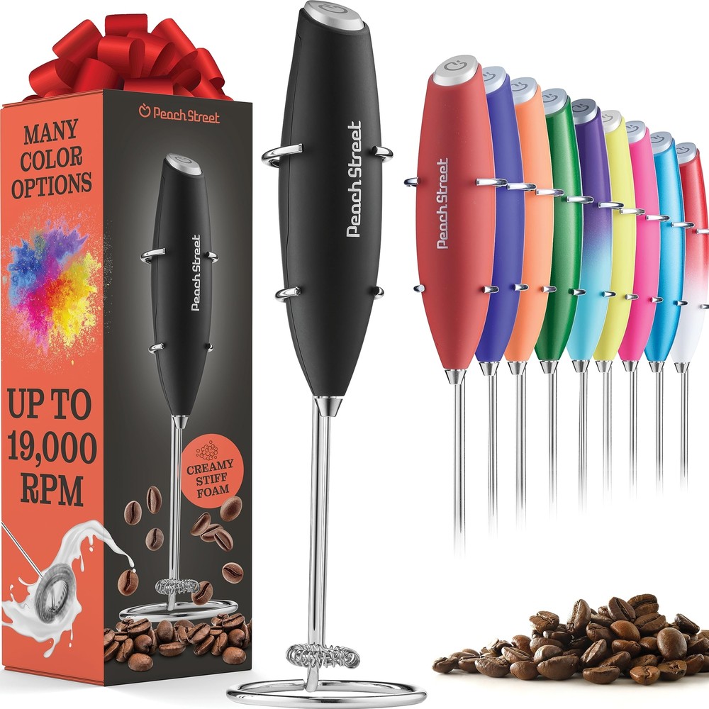 Powerful Handheld Milk Frother Mini Milk Frother Wand Battery Operated Stainl...