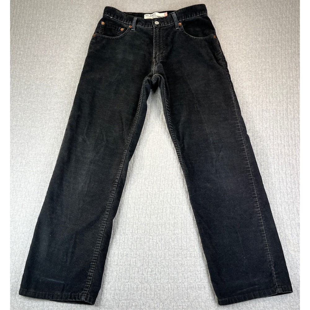 Vintage Levis 559 Relaxed Straight Leg Corduroy Pants Men's W30 L30 Black