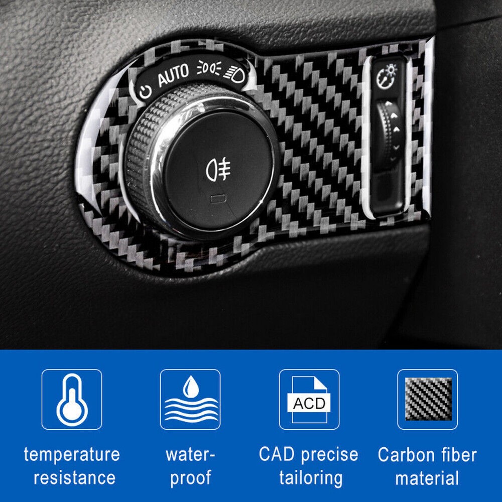 Carbon Fiber Headlight Switch Cover for 2010-15 Chevy Camaro