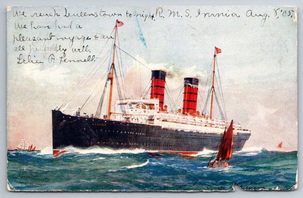 Vintage RMS Samaria Cunard Line Ocean Liner Halifax Postcard Z12