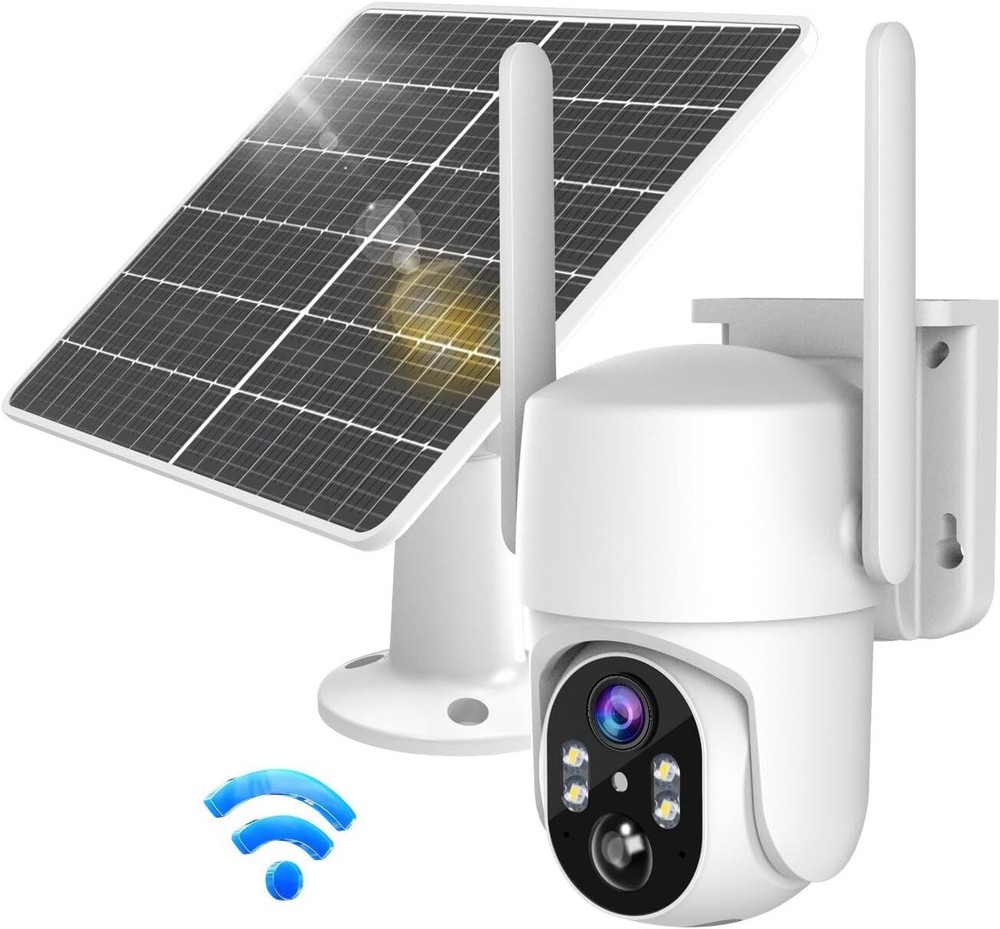 2K HD Solar-Powered WiFi Security Cameras for Outdoor Home Protection