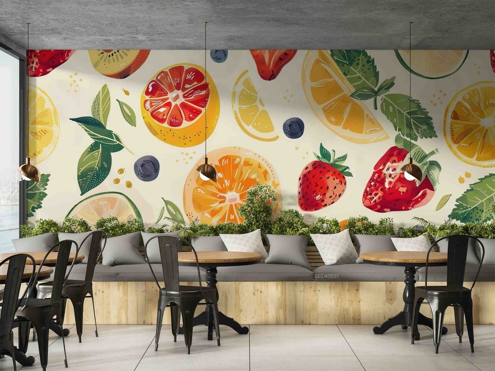 3D Fruit Watercolor Wall Murals Wallpaper Murals Wall Sticker 42
