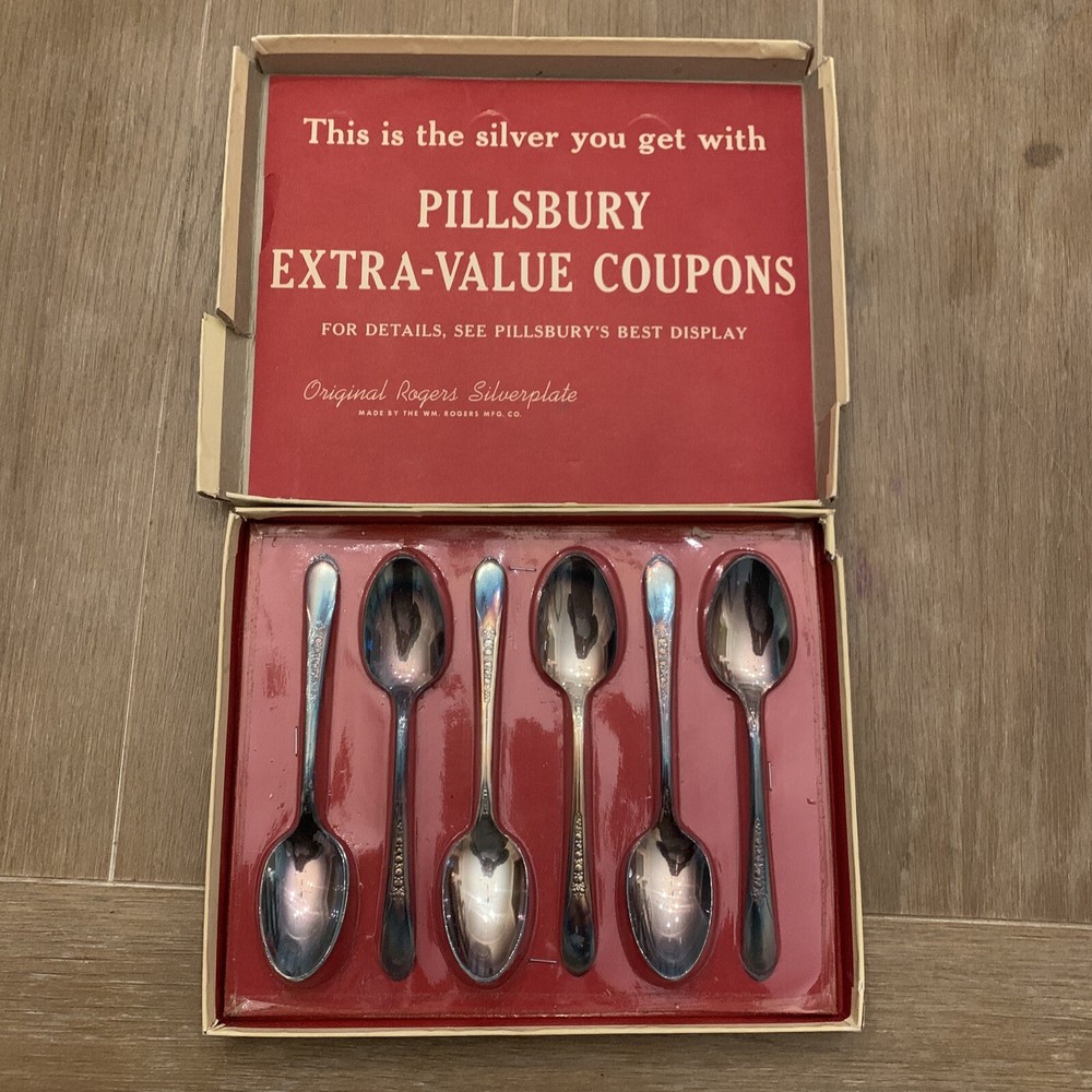 Vintage Rare Pillsbury 1940’s-60’s Mail In Coupon Rogers Silverplated Teaspoons-image