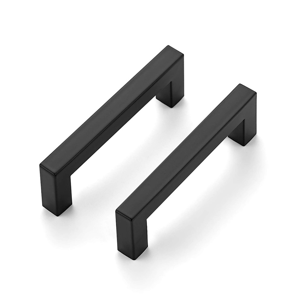 15 Pack 3-3/4 Inch Square Cabinet Handles Matte Black Pulls Drawer Hardware K...