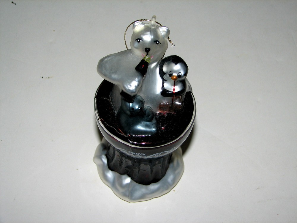 Members Only Coca Cola Glass Blown Christmas Ornament Polar Bear Seal Penguin 6