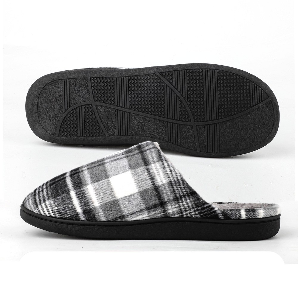 riemot Mens Memory Foam Indoor Bedroom Slippers Winter Warm Fluffy House Shoes