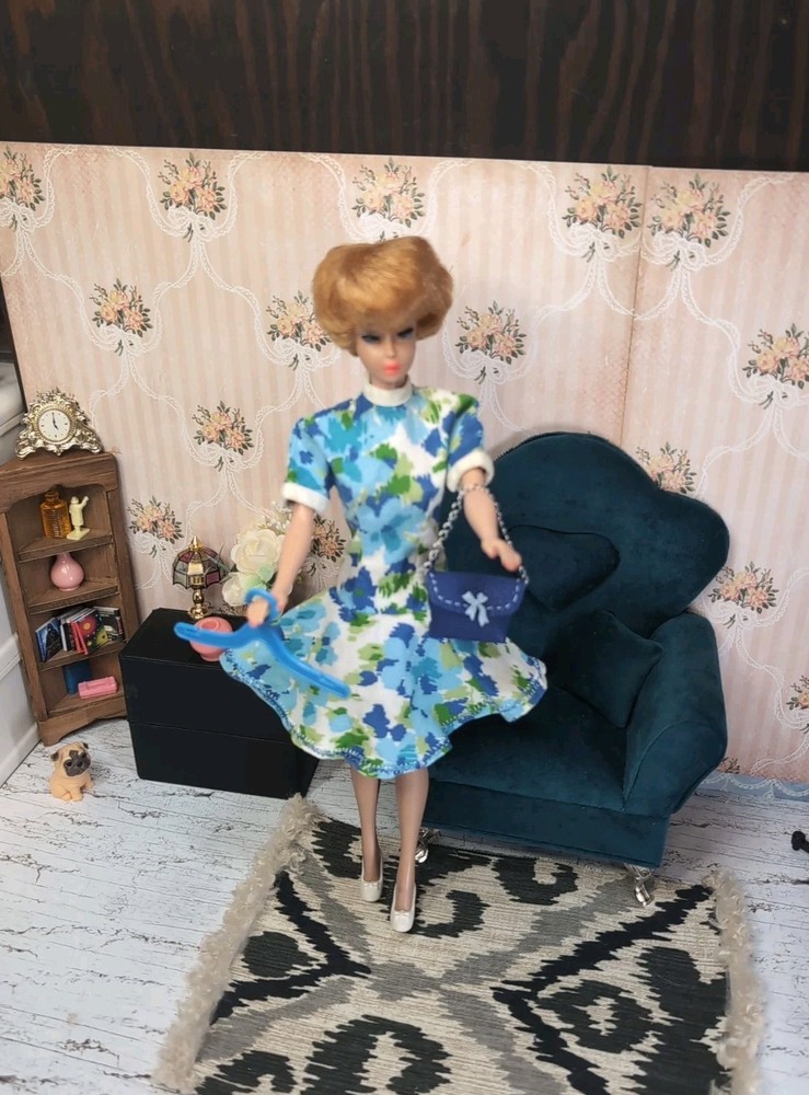 Vintage Barbie Clone Outfit - Dress, Custom Purse, Shoes, Hanger