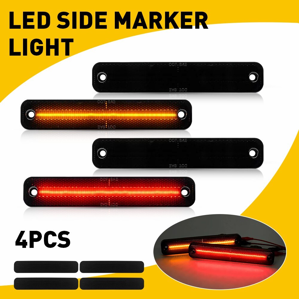 AUXITO 4X LED Side Marker Lights For 1973-1979 Ford F150 Bronco F Series Truck