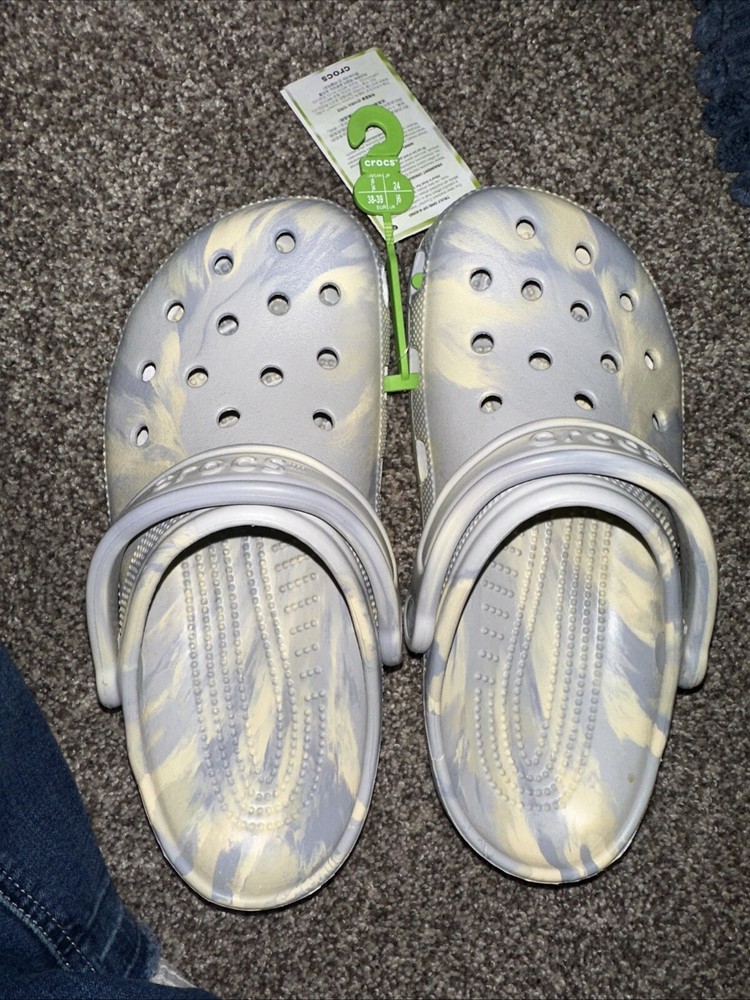 Crocs Big Kid Shoes  - Classic Marbled Tie Dye Clogs, Slip On Shoes 6J